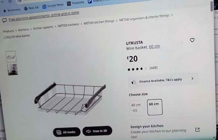 Photo of free 2 x IKEA Utrusta wire baskets 60cm in very condition (Purley on Thames RG31) #1