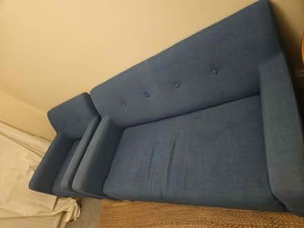 Photo of free Blue sofa (arm chair gone) (Hove BN3) #2