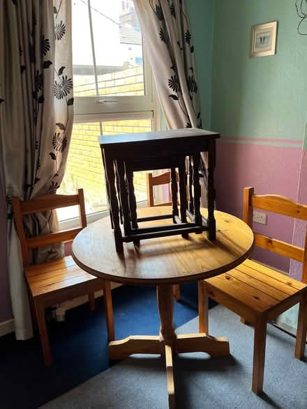 Photo of free Pine table&three chairs (Great Yarmouth NR30) #1
