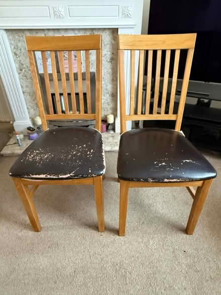 Photo of free 2 Oak Dining Chairs (Bishops Stortford) #1