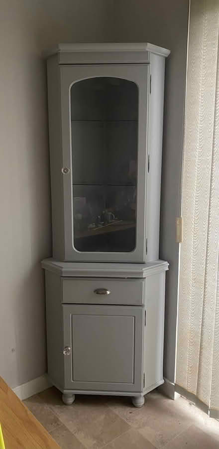 Photo of free Corner unit with glass shelves (Dundalk) #1