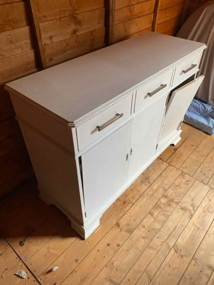 Photo of free White wooden storage unit / cabinet (Morley LS27) #3