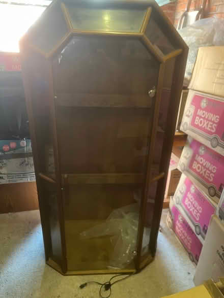 Photo of free Wood/ Glass cabinet (Bedale DL8 2EP) #1