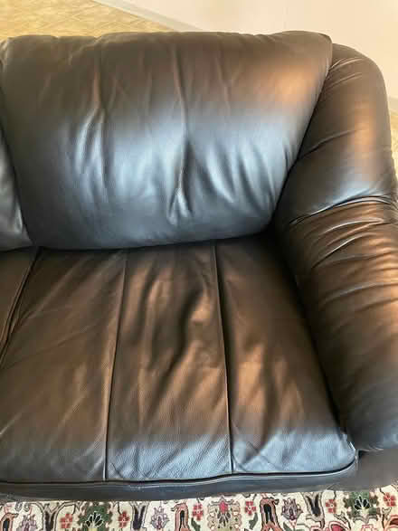 Photo of free 70" Black Leather Couch / Loveseat (Burien) #3