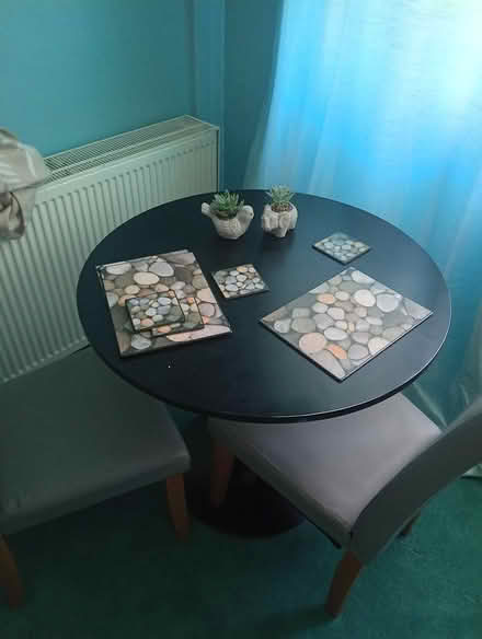 Photo of free Small black table and chairs (Ta219ep) #1