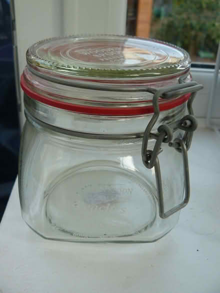 Photo of free Small kilner-style jar with metal clasp H:4" W:4" (Kempsey WR5) #1