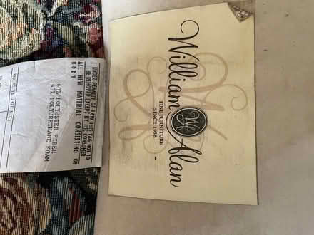 Photo of free 74" Black Floral Couch / Loveseat (Burien) #3