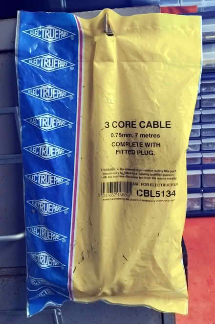 Photo of free 7 metre lead with plug black. (Talbot Village BH12) #1