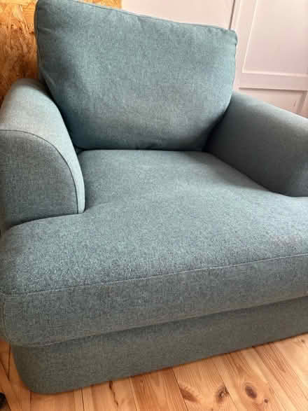 Photo of free Greyish blue single seater couch (Lanchester) #1