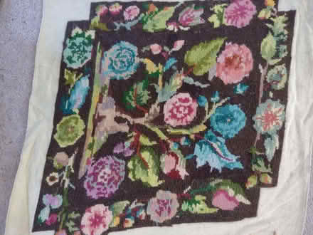 Photo of free Partly finished TAPESTRY CUSHION COVER and 3 finished ones (Bwlchtocyn LL53) #1