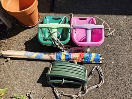 Photo of free Swing seats, Wellies, tunnel, car (Doriam Close EX4) #1