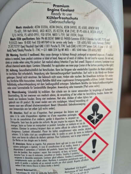 Photo of free Shell premium engine coolant 1Litre (Romford RM1) #1