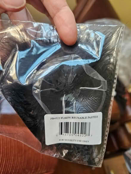 Photo of free black fuzzy reuseable pasties (Harvard Square, Cambridge) #1