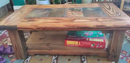 Photo of free wood & stone topped coffee table (Howdon NE28) #2