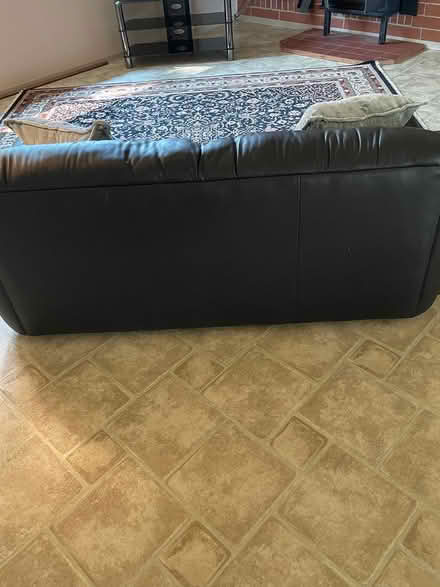 Photo of free 70" Black Leather Couch / Loveseat (Burien) #4