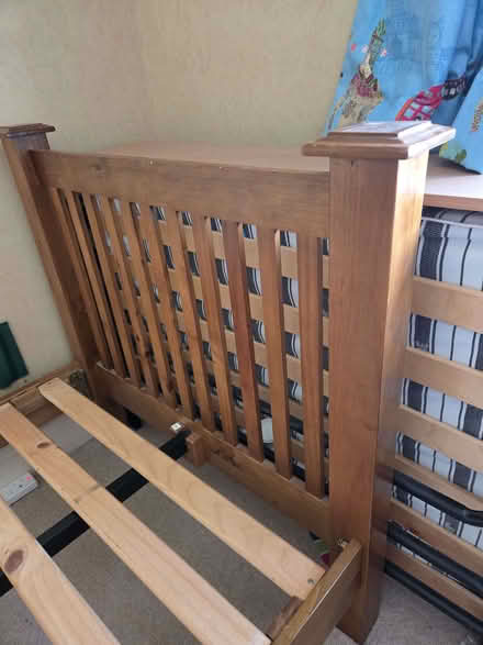 Photo of free Solid oak single bed (Forton PR3) #3