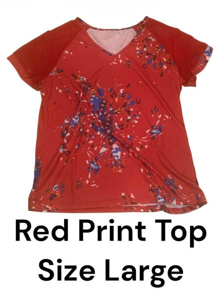 Photo of free Woman’s Red Print Top (Brooklyn Storage) #1