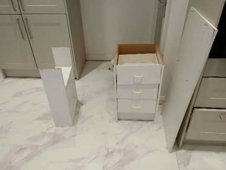 Photo of free White wooden desk (SG6 (near Norton Common)) #1