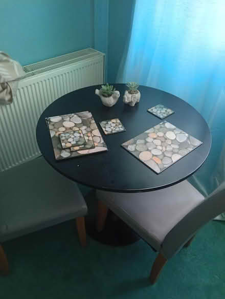 Photo of free Small black table and chairs (Ta219ep) #2