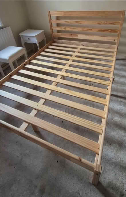 Photo of free Pine double bed frame (Faversham Lakes ME13) #1