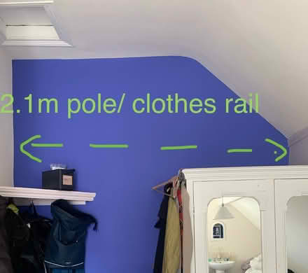 Photo of 2m + wall to wall clothes rail/ pole (Moseley B13) #1