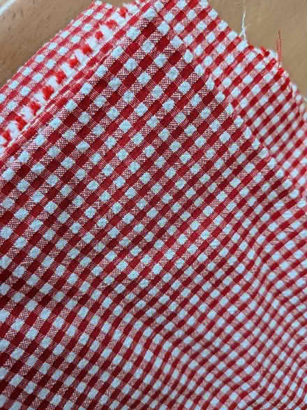 Photo of free Red gingham lightweight fabric (Shippon OX13) #2
