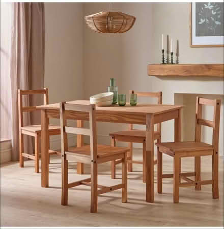 Photo of free Pine dining table and chairs - 4 seats (Walton on the Hill L9) #1