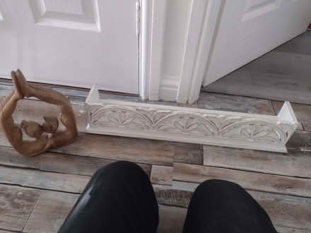 Photo of free Wooden shelf and wooden figurine (Seacroft LS14) #1