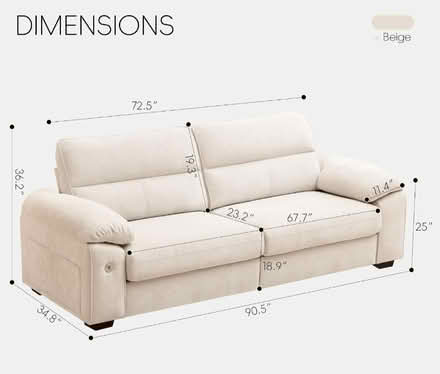 Photo of free Gray 90" Sofa (Santa clara) #3