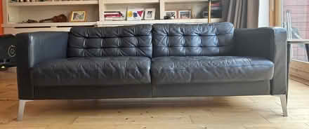 Photo of free Black leather (IKEA) sofas (Dublin 15) #2
