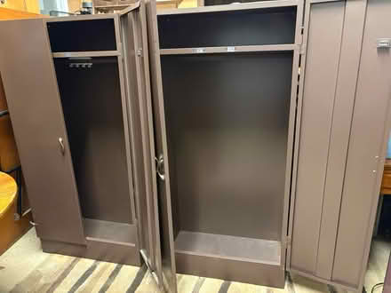 Photo of free 2 Brown Metal cabinets (New Market) #3