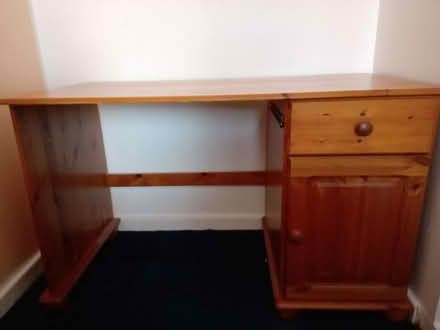 Photo of free Heavy pine desk (Orton Goldhay PE2) #2