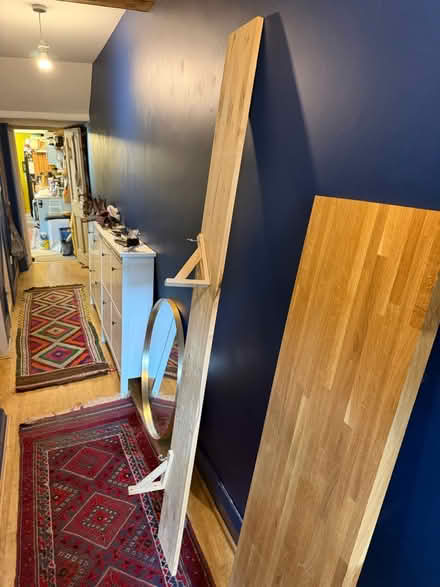 Photo of free Rough pine plank with brackets (Durham DH1) #1