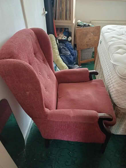 Photo of free Old wing back chair (BB18 6ex) #2