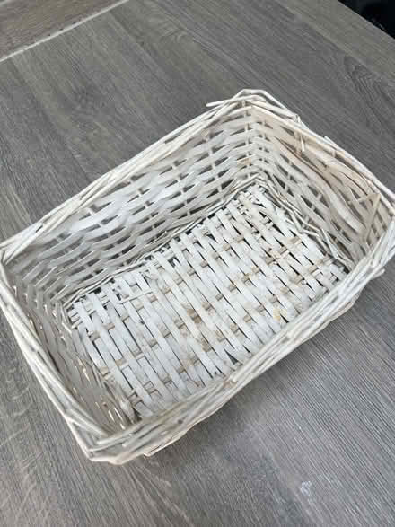 Photo of free White Wicker Storage basket. Good condition. (Southsea PO4) #2