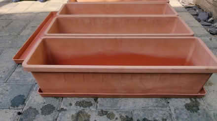 Photo of free 4 windowsill flower pots with bases (Baldock (SG7)) #2