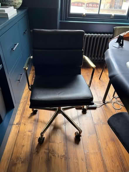 Photo of free Black/Brass Office Chair (Kew, Richmond TW9) #3
