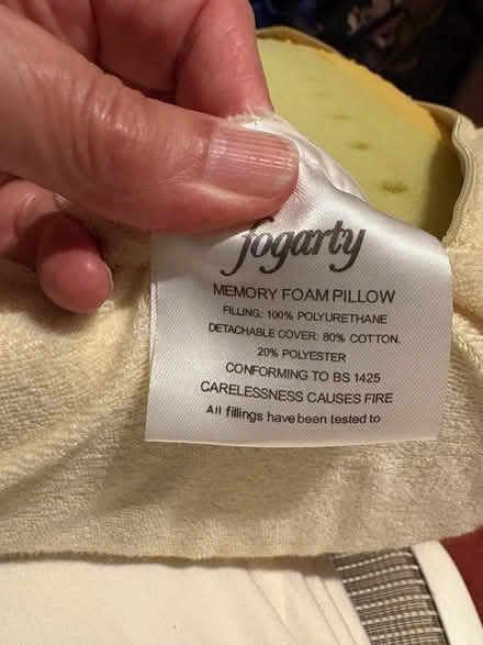 Photo of free Fogarty Memory Foam Pillow (Wimbledon Common SW19) #2