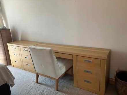 Photo of free Oak chest of drawers and desk unit (Temple Fortune NW11) #1