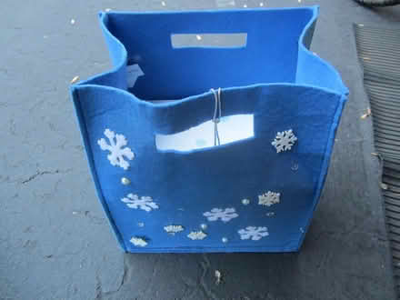 Photo of free Holiday blue felt gift bag (The Greenhouse-777 San Antonio) #1