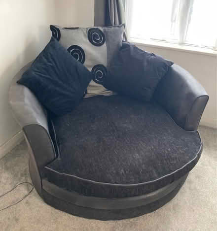 Photo of free Grey & Black Cuddle Chair (Gloucester GL3) #1