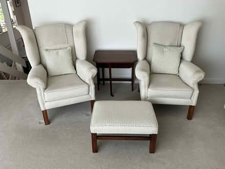 Photo of free Wingback armchairs and footstall (Bromley BR2) #1