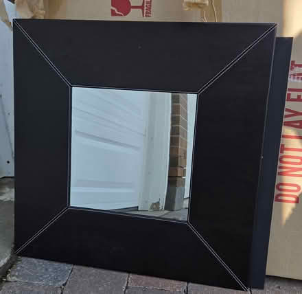 Photo of free Brown leather framed mirror (Moodie Drive and Carling Ave) #1