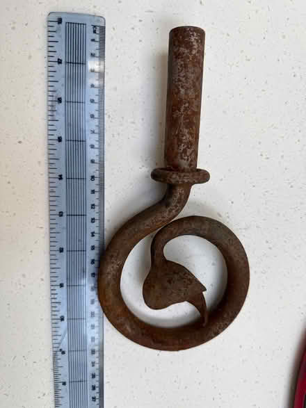 Photo of free 12ft Rusty wrought iron curtain pole (Tinshill LS16) #1