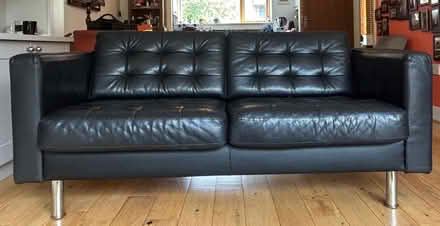 Photo of free Black leather (IKEA) sofas (Dublin 15) #1