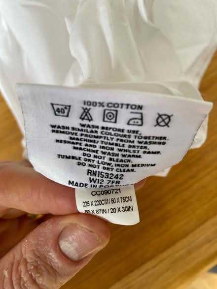 Photo of free White duvet cover (Clontarf) #1
