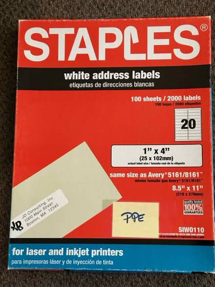 Photo of free Address labels (Germantown) #1