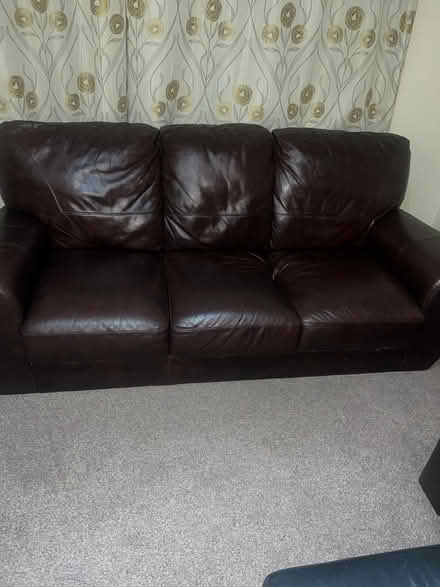 Photo of free Leather sofa (Redhill) #1