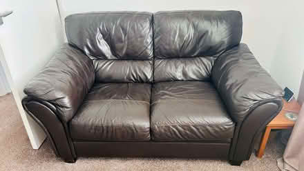 Photo of free 2 and 3 seater leather sofas (Broom SG18) #2