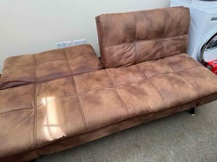Photo of free Faux leather sofa / bed (Dogsthorpe PE1.) #3